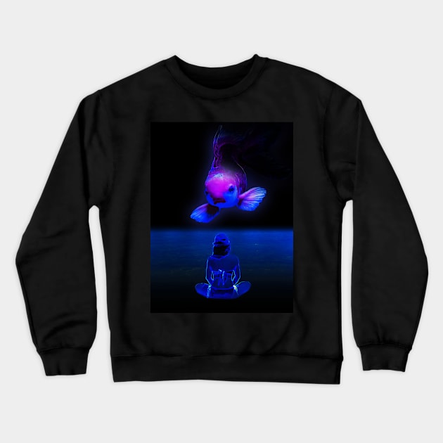 The Blue Fish II Crewneck Sweatshirt by tjimageart